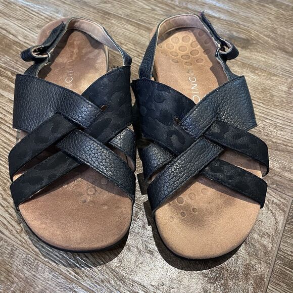 Vionic Eira Sandals Women's Black 8.5 Strappy Woven Pebble Leather Comfortable - Picture 14 of 14